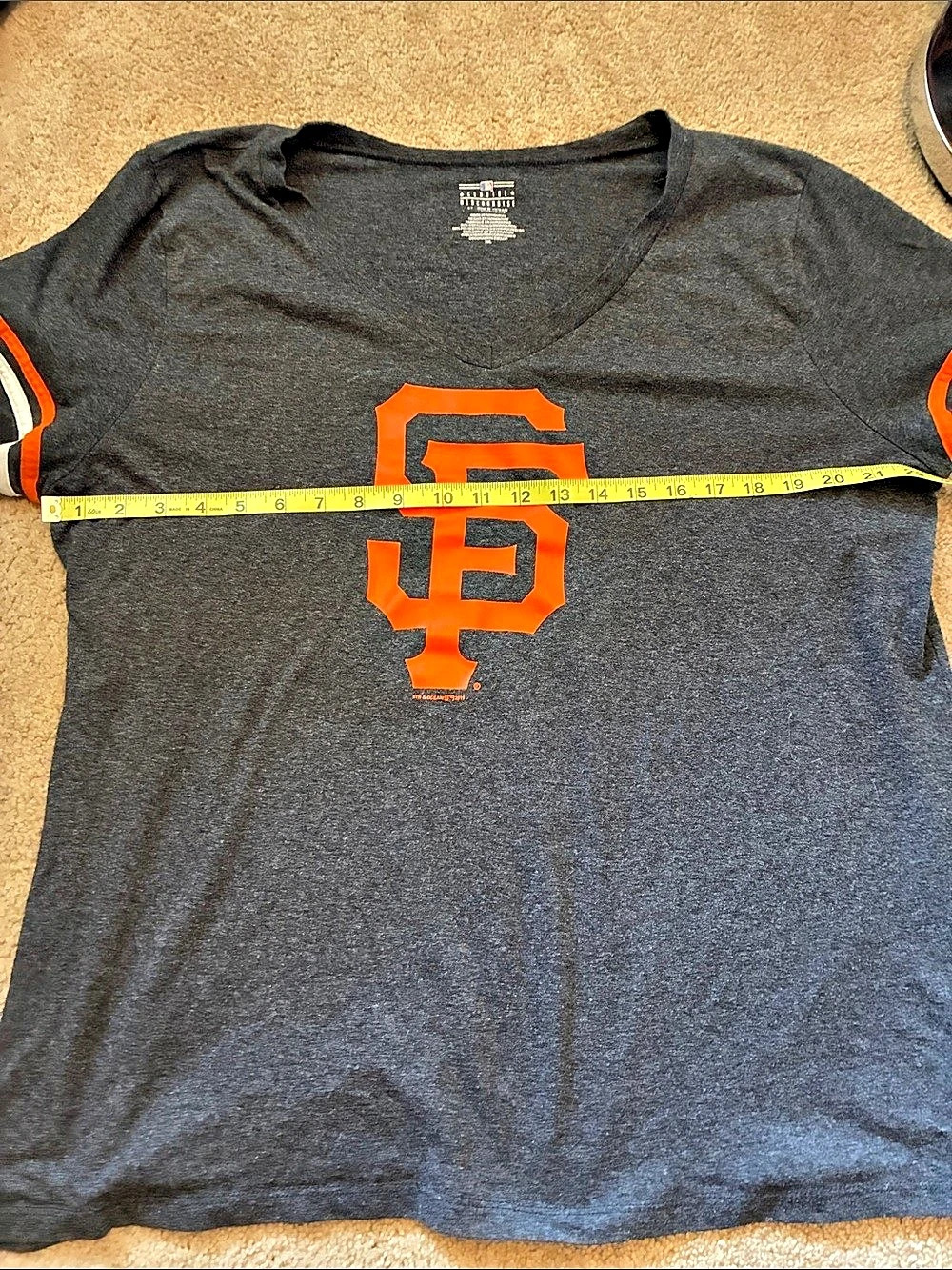 Nike MLB San Francisco Giants Gray Orange Tee women’s v neck xxl - Picture 2 of 5